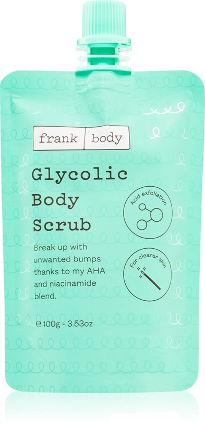 Glycolic tělový peeling s AHA kyselinami, Frank Body, 418 Kč
Glycolic tělový peeling s AHA kyselinami, Frank Body, 418 Kč