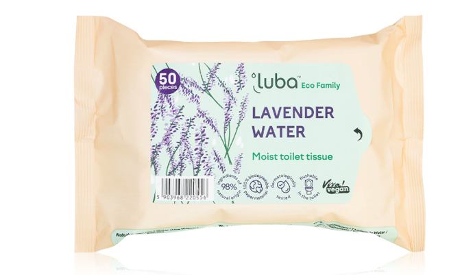 Vlhčený toaletní papír, Luba, 39 Kč
