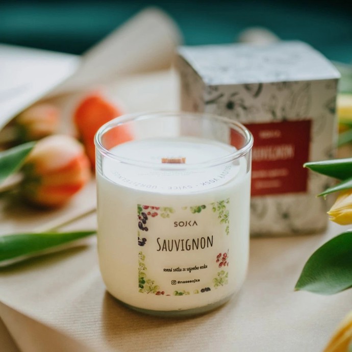 SAUVIGNON - Sójová vonná svíčka ve vinné láhvi 190 g, SOJKA, 449 Kč
SAUVIGNON - Sójová vonná svíčka ve vinné láhvi 190 g, SOJKA, 449 Kč