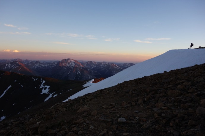 Kontinentální hřebenovka, hora Mount.Elbert, 4401 m, je nejvyšší hora Skalistých hor ve státě Colorado 
