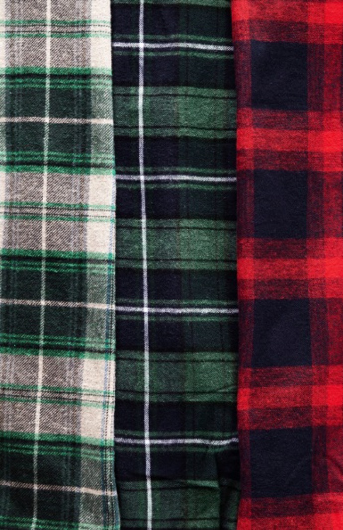 Tartan je k dostání v různobarevných kombinacích. 
