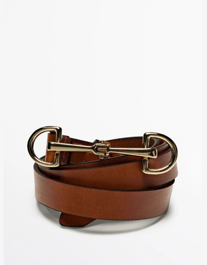 Kožený opasek, Massimo Dutti, 1 299 Kč
