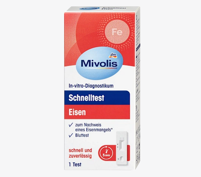 Mivolis rychlotest na železo pomáhá zjistit možný nedostatek železa v pouhých několika krocích z pohodlí vašeho domova. Železo podporuje mnoho důležitých tělesných funkcí, včetně normální tvorby červených krvinek, a také pomáhá snižovat únavu a vyčerpání. Test na železo od značky Mivolis funguje vpichem prstu a vyžaduje pouze malé množství krve z konečku prstu. 169 Kč
Mivolis rychlotest na železo pomáhá zjistit možný nedostatek železa v pouhých několika krocích z pohodlí vašeho domova. Železo podporuje mnoho důležitých tělesných funkcí, včetně normální tvorby červených krvinek, a také pomáhá snižovat únavu a vyčerpání. Test na železo od značky Mivolis funguje vpichem prstu a vyžaduje pouze malé množství krve z konečku prstu. 169 Kč