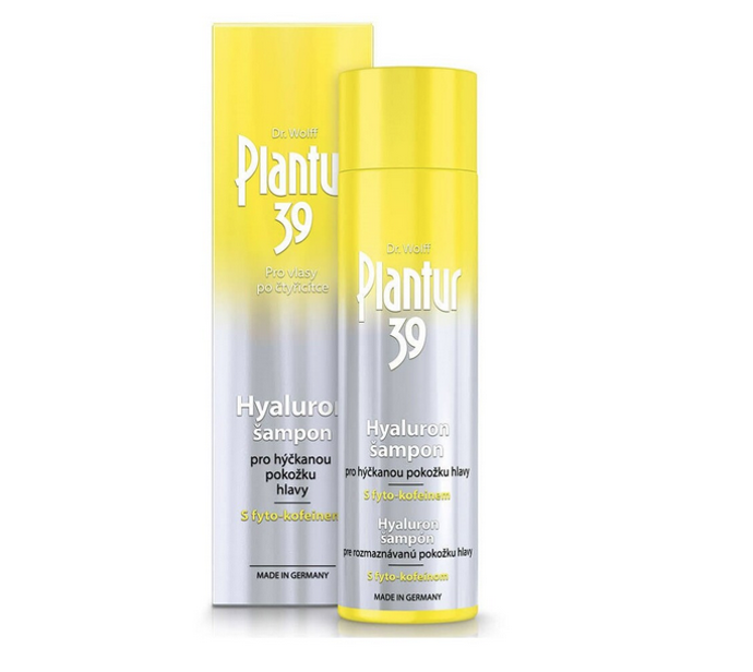 Plantur39 Hyaluron šampon obsahuje fyto-kofein a kyselinu hyaluronovou pro suchou a svědivou pokožku hlavy. Díky složení pokožku hlavy hydratuje, zmírňuje pocit napětí i svědění. Výsledkem je uvolněná pokožka hlavy a hebké vlasy. Šampon obsahuje fyto-kofeinový komplex, který chrání před vypadáváním vlasů v období menopauzy. 309 Kč
