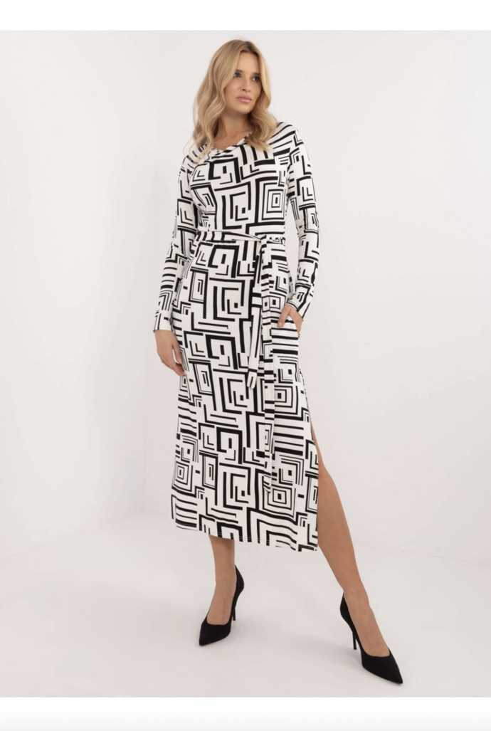 Elegantní šaty Lakerta s geometrickým potiskem, SD-fashion.cz, 950 Kč

