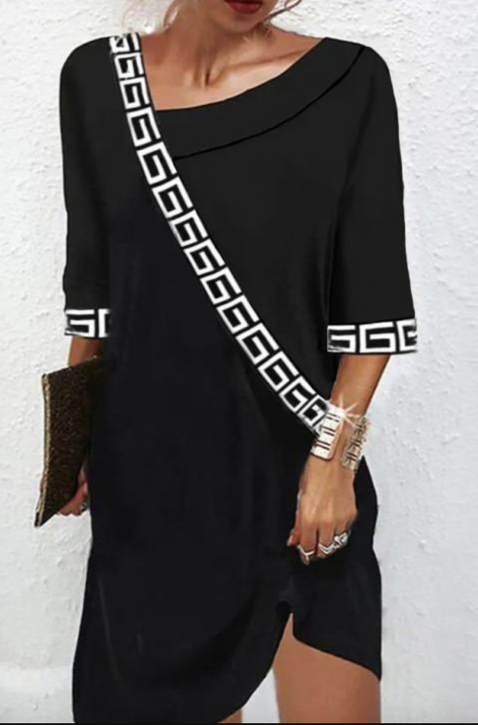 Elegantní šaty s geometrickým potiskem, Fenzy, 491 Kč
