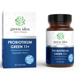 Probiotikum GREEN 11+ obsahuje unikátní směs 11 druhů živých kultur a prebiotika. Směs stimuluje imunitní systém (celkovou i slizniční imunitu), zlepšuje komfort střevního prostředí a udržuje zdravý trávicí aparát. Podporuje peristaltiku střev a potlačuje výskyt patogenních mikroorganismů. Podporuje správné a zdravé trávení. Snižuje plynatost a nadýmání. 398 Kč
