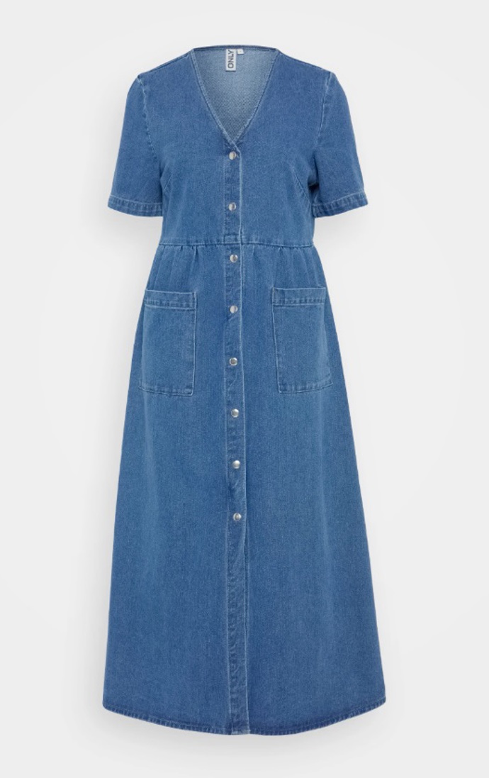 Denimové midi šaty, ONLY, 960 Kč
