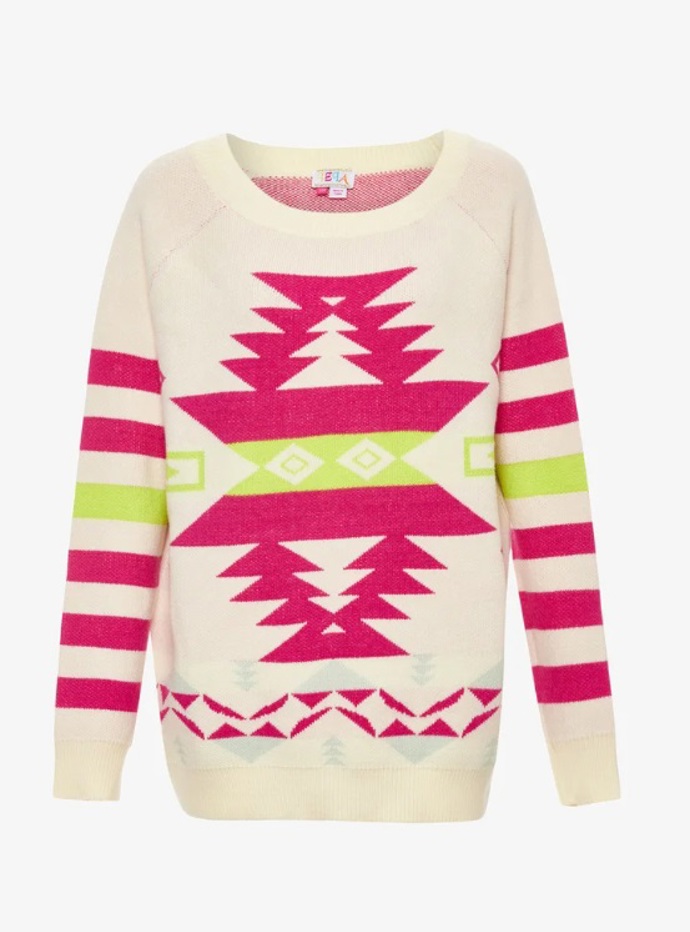 Vzorovaný boho chic svetr, IZIA, 1 020 Kč
