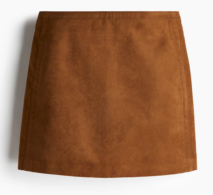 Hnědá minisukně, H&M, 139 Kč
