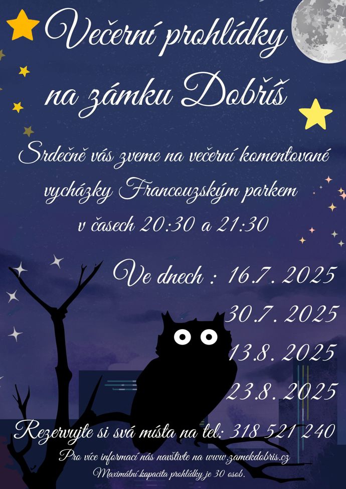 Prohlídka se koná ve více termínech.
