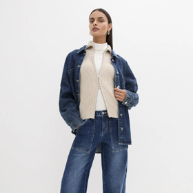Cargo široké džíny Mid Waist, Bonprix, 549 Kč
