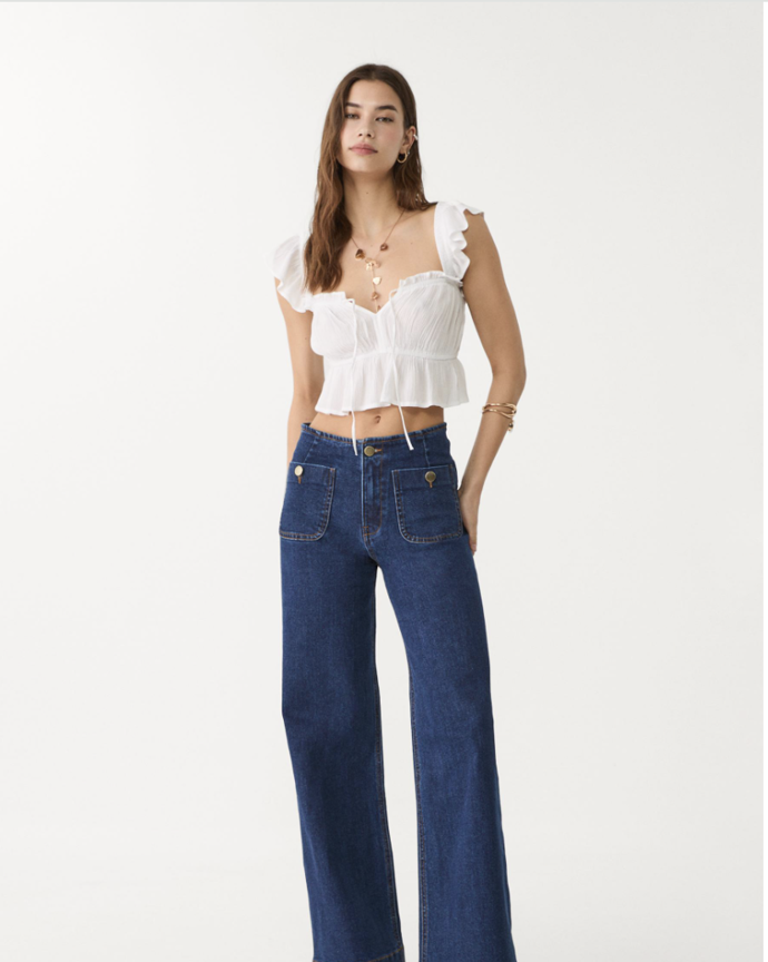 Minimalistické džíny s kapsami, Stradivarius, 849 Kč
