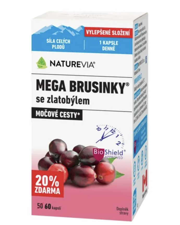 NatureVia Mega brusinky 60 kapslí, 385 Kč
NatureVia Mega brusinky 60 kapslí, 385 Kč
