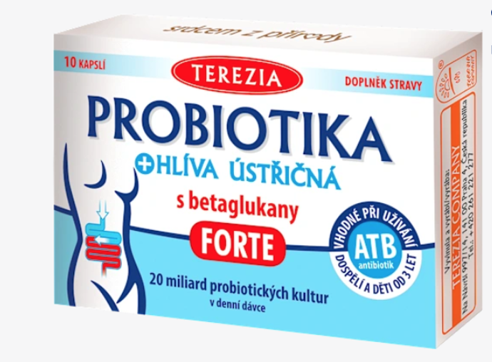 Probiotika + hlíva ústřičná FORTE jsou vhodné při užívání antibiotik nebo jako přirozená podpora zažívání. V každé kapsli tohoto přípravku najdete hlívu ústřičnou, vitamín C, extrakt ze šípků a také neuvěřitelných 10 miliard probiotických kultur ze tří kmenů – Lactobacillus acidophilus, Bifidobacterium bifidum a Bifidobacterium lactis. 144 Kč
