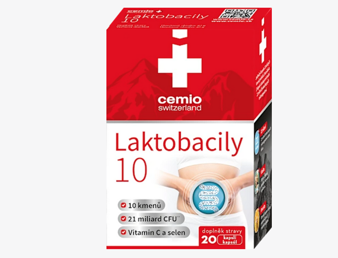 Laktobacily 10 přináší unikátní komplex odolných kmenů probiotik. Denní dávka (2 kapsle) obsahuje minimálně 21 miliard životaschopných mikroorganismů. Navíc jsou obohacena o prebiotika, důležitá pro výživu probiotik a dále o selen, který podporuje správnou funkci imunitního systému. 114 Kč
