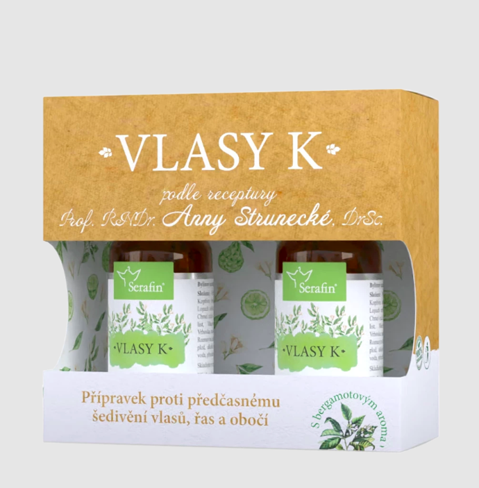 Přípravek proti předčasnému šedivění vlasů, Vlasy K, 324 Kč
Přípravek proti předčasnému šedivění vlasů, Vlasy K, 324 Kč