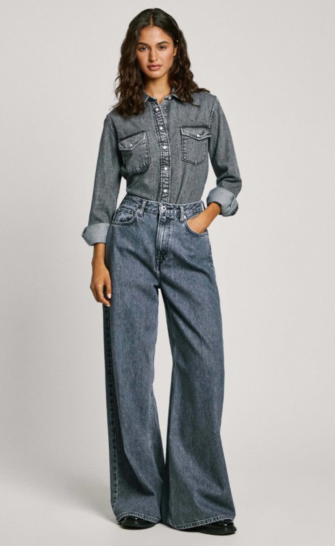 Tmavé široké džíny, Pepe Jeans, 1 540 Kč
