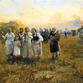 Nikdo nezachytil atmosféru dožínek tak dokonale, jako polský malíř Alfred Wierusz-Kowalski. Ten na svém obraze z roku 1910 připomíná, jak oslavy sklizně v minulosti vypadaly. 

