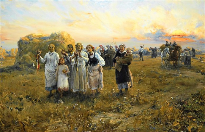 Nikdo nezachytil atmosféru dožínek tak dokonale, jako polský malíř Alfred Wierusz-Kowalski. Ten na svém obraze z roku 1910 připomíná, jak oslavy sklizně v minulosti vypadaly. 
