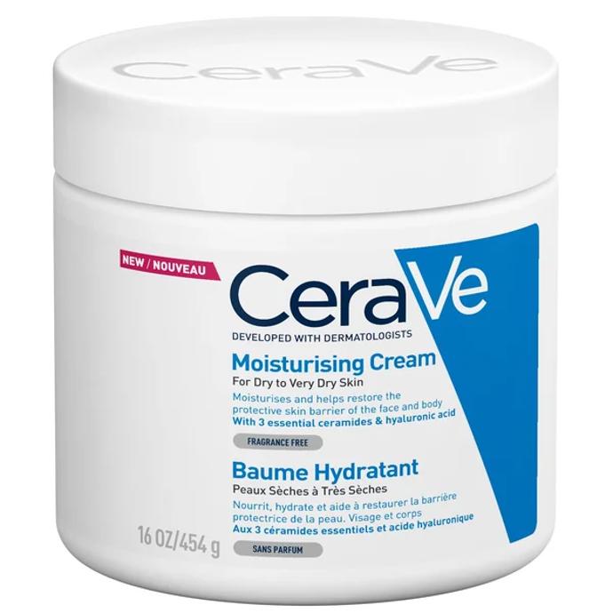krém s obsahem ceramidů: Hydratační krém CeraVe pro suchou až velmi suchou pokožku (454 g, 419 Kč)
