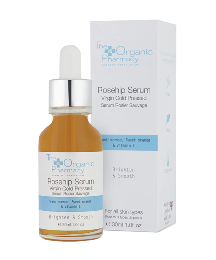 Virgin Rosehip rozjasňující pleťové sérum, Aurio, 1350 Kč

Hydratační rozjasňující sérum s obsahem šípkového oleje. Obsahuje silné antioxidanty, vitaminy A, C a omega mastné kyseliny 3, 6, 7 a 9. Pleť zklidňuje, omlazuje a obnovuje její povrch poznamenaný jizvami, vráskami či striemi. Současně sjednocuje a projasňuje tón.
