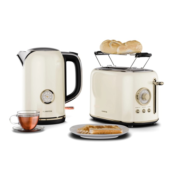 Victoria Snídaňový set 800W Topinkovač 1.7L 2200W Konvice Krémová, 2 899 Kč
