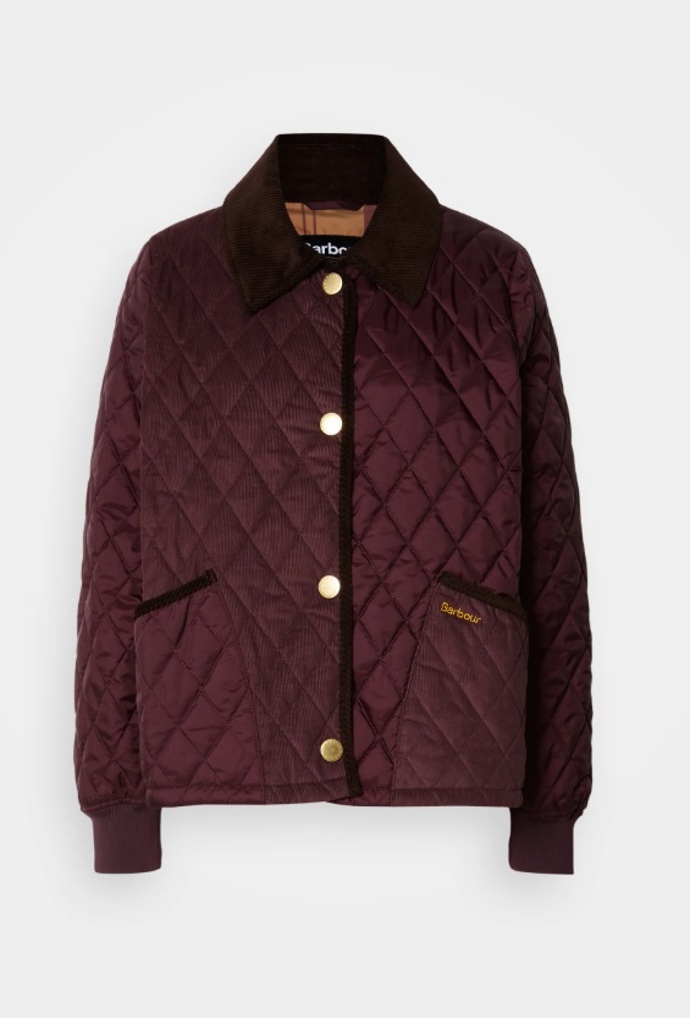 Vínová farmářská bunda, Barbour, 5 500 Kč
