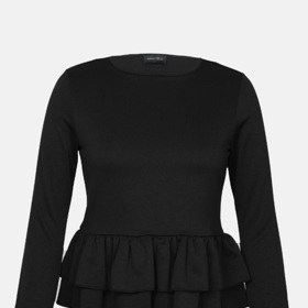 Černá peplum halenka se zdvojeným volánkem, Anna Field, 540 Kč

