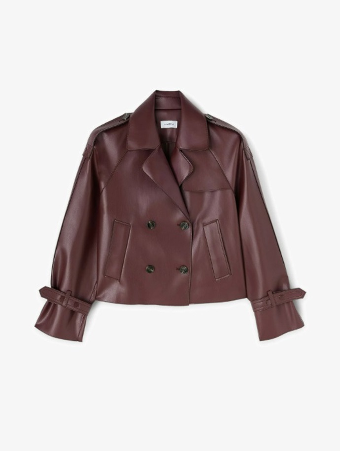 Koženková bunda v odstínu burgundy, Motivi, 2 739 Kč
