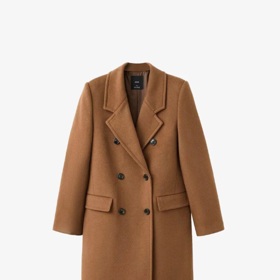 Hnědý vlněný kabát, Mango, 2 999 Kč
