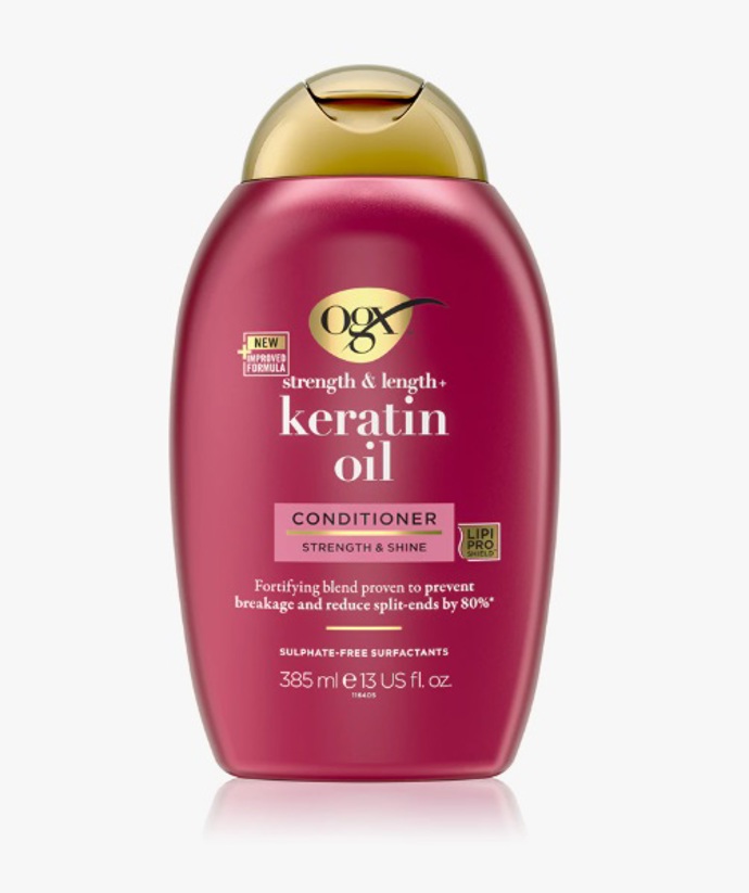 Posilující kondicionér s keratinem a arganovým olejem, OGX, 150 Kč
