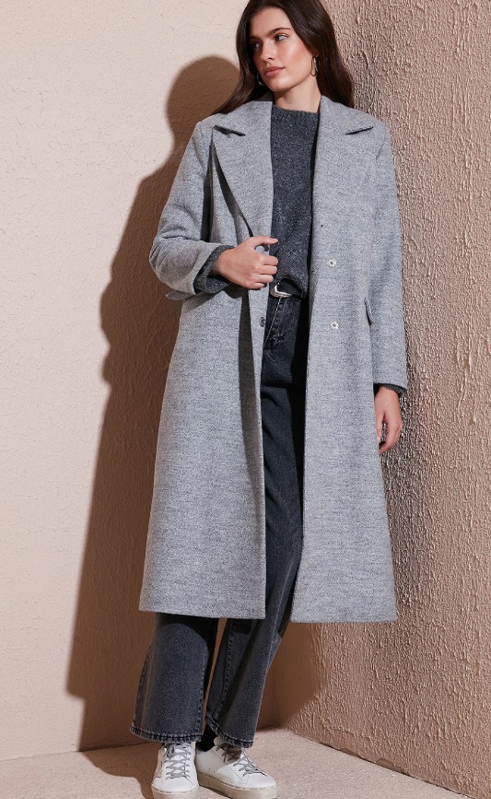 Elegantní šedý kabát, LELA, 3 299 Kč
