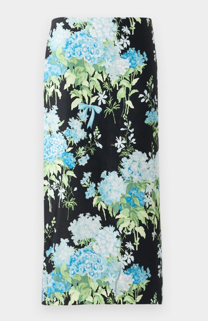 Luxusní květinová pouzdrová sukně, MOSCHINO, 14 280 Kč
