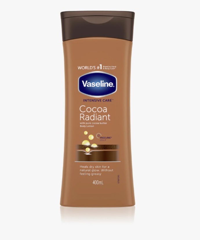 Tělové hydratační mléko s kakaovým máslem, Vaseline, 160 Kč
