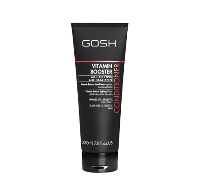 Vlasový kondicionér GOSH COPENHAGEN Vitamin Booster Conditioner pro všechny typy vlasů obsahuje mix vitamínů B, D a E. Okamžitě vyživuje, posiluje a zjemňuje vlasy a dodává dlouhotrvající hydrataci a lesk. 229 Kč
