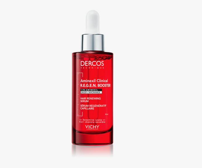 Vichy Dercos Aminexil Clinical R.E.G.E.N. Booster je intenzivní péče navržená pro oslabené a jemné vlasy. Díky pokročilému složení s aminexilem, antioxidanty a kofeinem pomáhá stimulovat vlasovou pokožku, podporuje ukotvení vlasu a chrání jej před vnějšími vlivy. 1456 Kč
