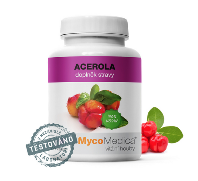 Acerola (Malpighia glabra) je přírodní zdroj vitamínu C. 270 Kč
