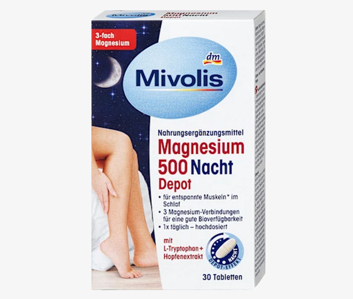 Mivolis magnesium 500 depot na noc je doplněk stravy s hořčíkem, L-tryptofanem a chmelovým výtažkem. Pomáhá podporovat správné fungování svalů a přispívat tak k uvolnění svalů, buněk a nervů během nočního odpočinku. Hořčík navíc pomáhá přispívat k normální činnosti svalů a nervové soustavy. 89 Kč
