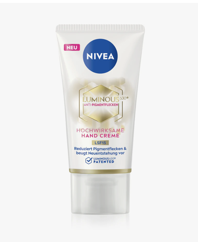 Krém na ruce proti pigmentovým skvrnám, Cellular Luminous 630, Nivea, 240 Kč
Krém na ruce proti pigmentovým skvrnám, Cellular Luminous 630, Nivea, 240 Kč