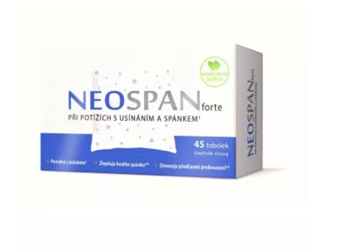 NEOSPAN Forte 45 tobolek, doplněk stravy, Lékárna.cz, 259 Kč

Přípravek obsahuje extra silnou dávku kozlíku lékařského, který napomáhá snadnějšímu usínání a zlepšuje kvalitu spánku.
