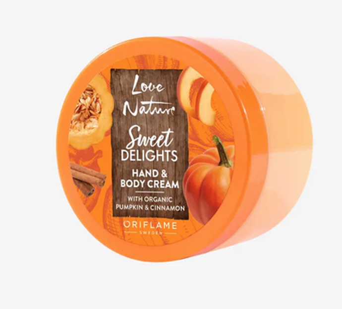 Krém na ruce a tělo s bio dýní a skořicí Love Nature Sweet Delights. 159 Kč
