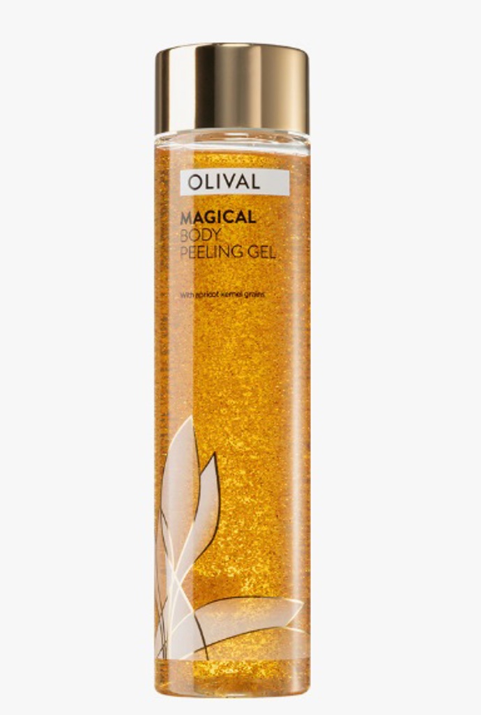 Peelingový čisticí gel na tělo, Olival, 209 Kč
