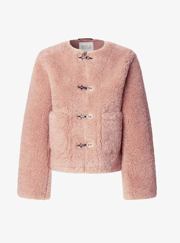Růžová fleecová bunda s knoflíky, Pepe Jeans, 4 480 Kč
