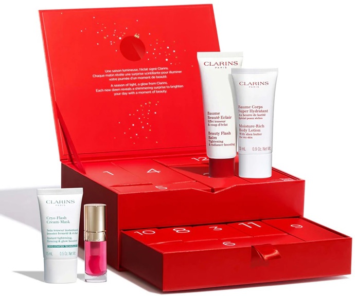 Adventní kalendář, Clarins, 2400 Kč
