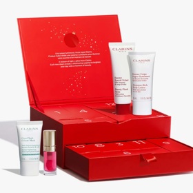 Adventní kalendář s pleťovou a tělovou kosmetikou, Clarins, 1 860 Kč
