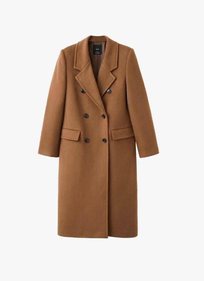 Dlouhý vlněný kabát, Mango, 2 999 Kč
