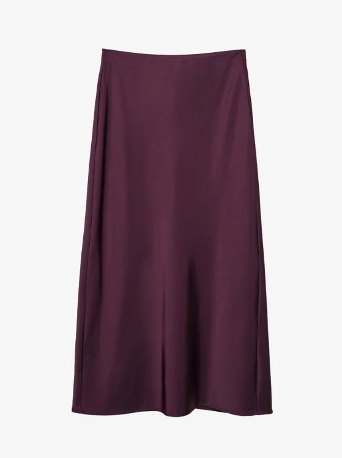 Áčková bordó sukně, Stradivarius, 649 Kč
