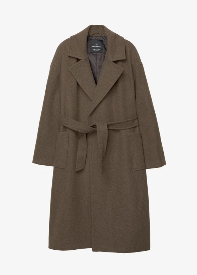 Hnědý trenčkot, PULL&BEAR, 1 199 Kč
