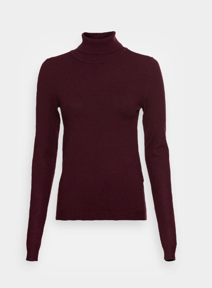 Přiléhavý bordó rolák, Vero Moda, 650 Kč
